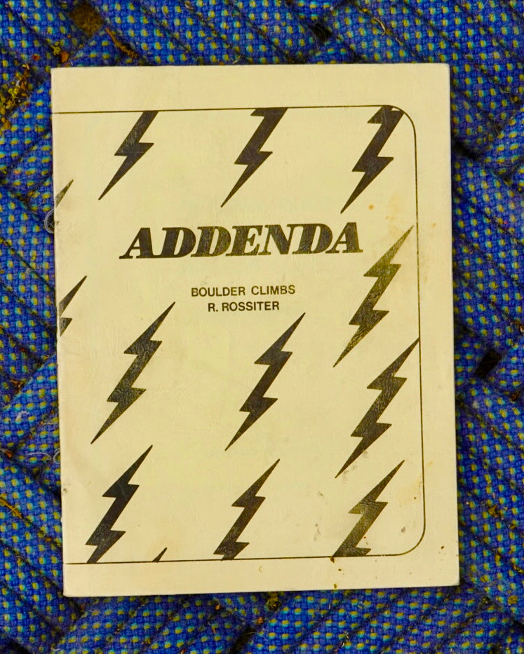 Addenda to Boulder Climbs 4th Edition by Richard Rossiter (1986)