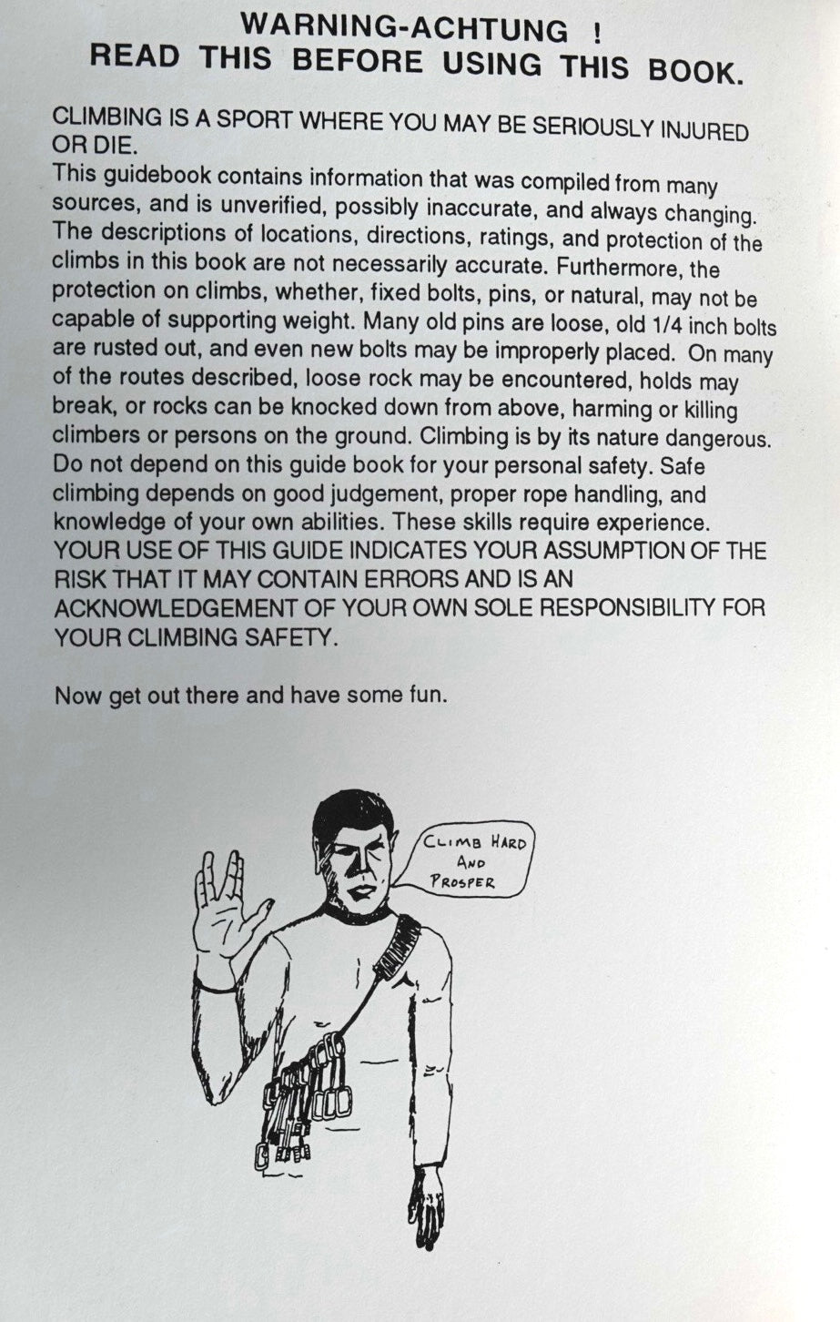 Heinous Cling: A Climber's Guide to Independence Pass, Aspen, Colorado by Andrew Wille (1996)