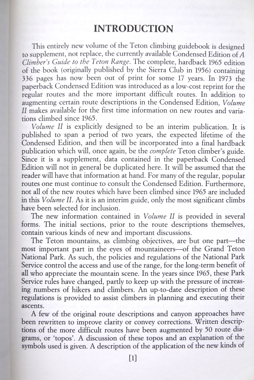 A Climber's Guide to the Teton Range Volume II by Leigh Ortenburger & Reynold Jackson (1987)