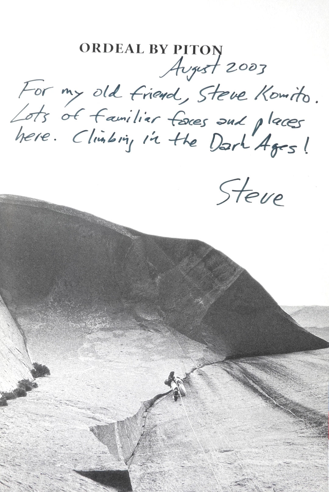 Ordeal by Piton by Steve Roper (SIGNED)