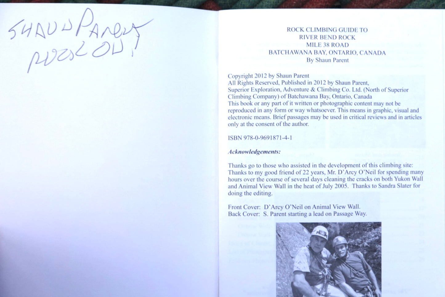 Rock Climber's Guide to River Bend Rock (2012) (SIGNED)