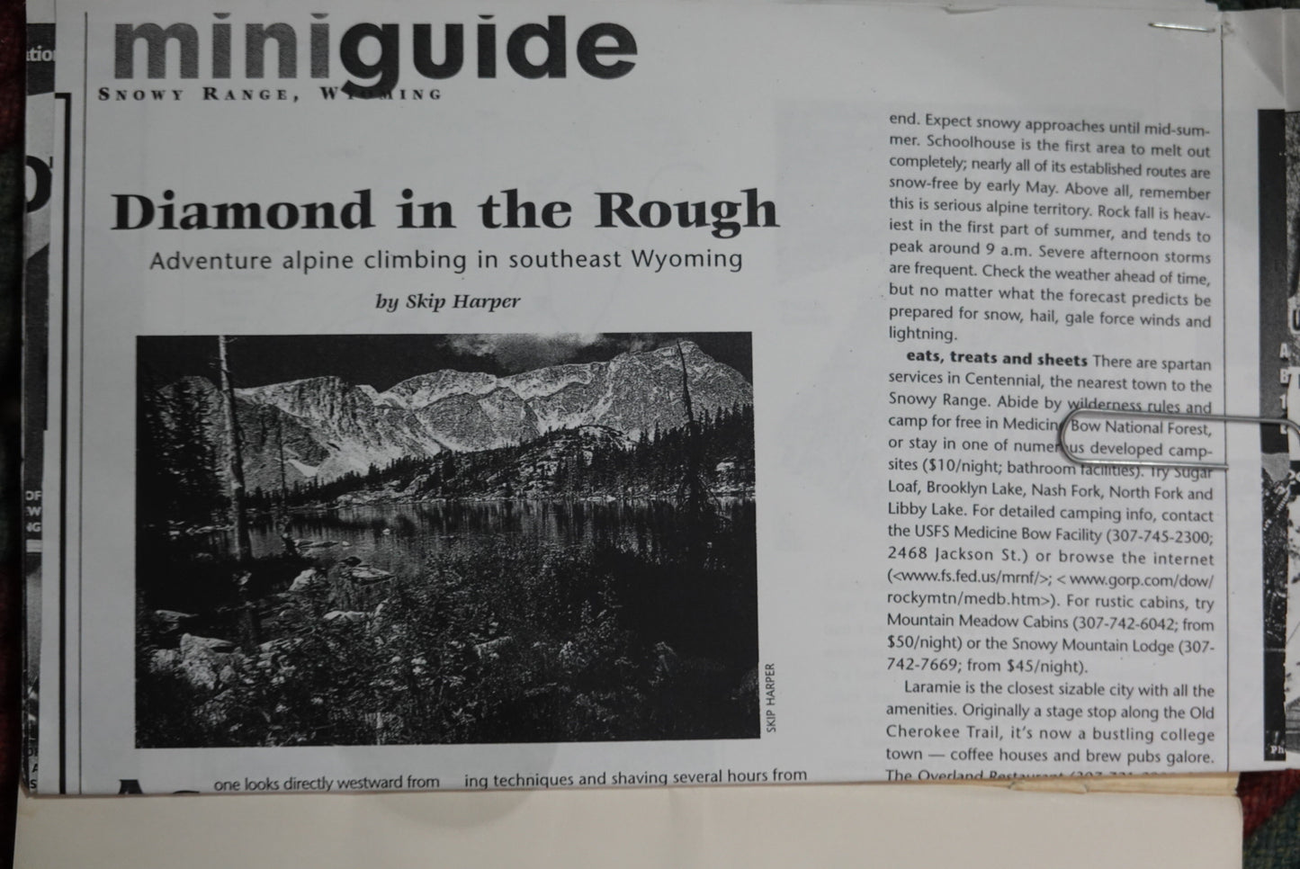 A Climber's Guide to the Snowy Range of Wyoming by R.G. Jacquot & R.O. Hoff (1970)