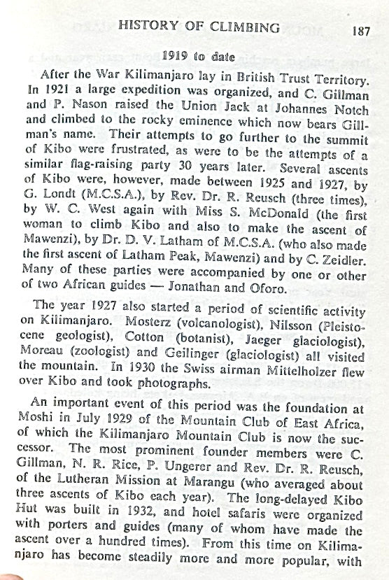 Guide Book to Mount Kenya and Kilimanjaro by Ian Reid (1963)