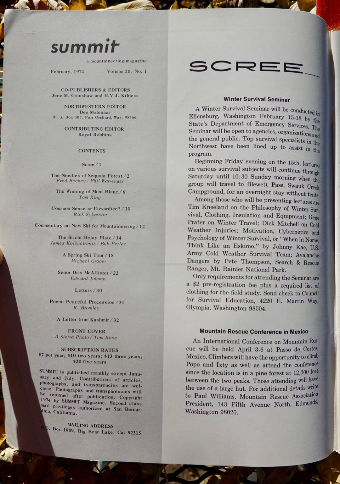 Summit Magazine Complete Year 1974 (10 issues)