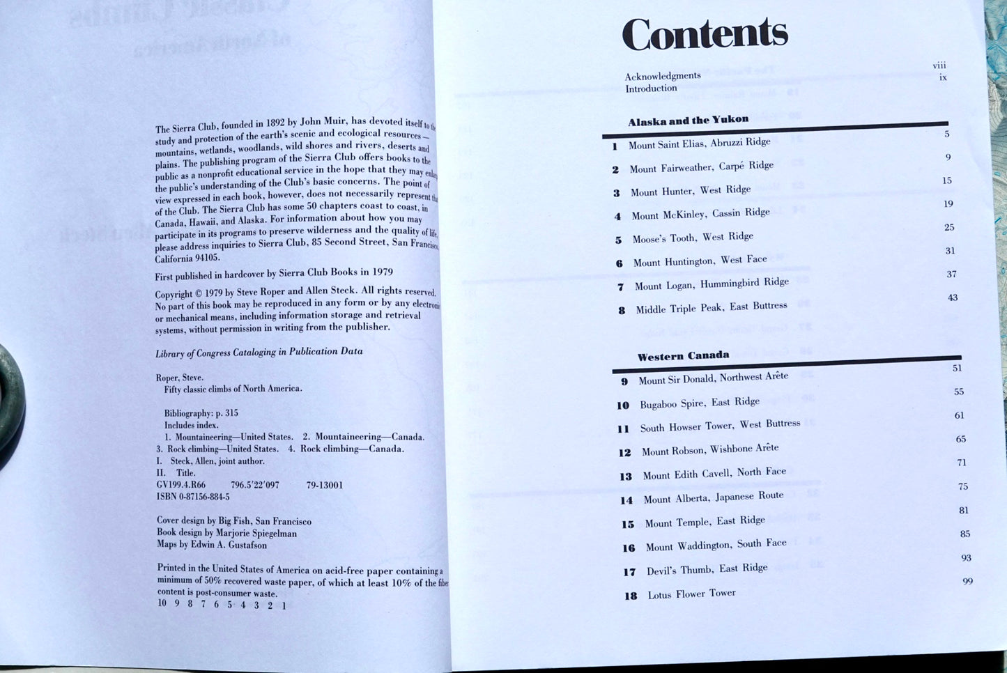 Fifty Classic Climbs of North America by Roper & Steck (1979)