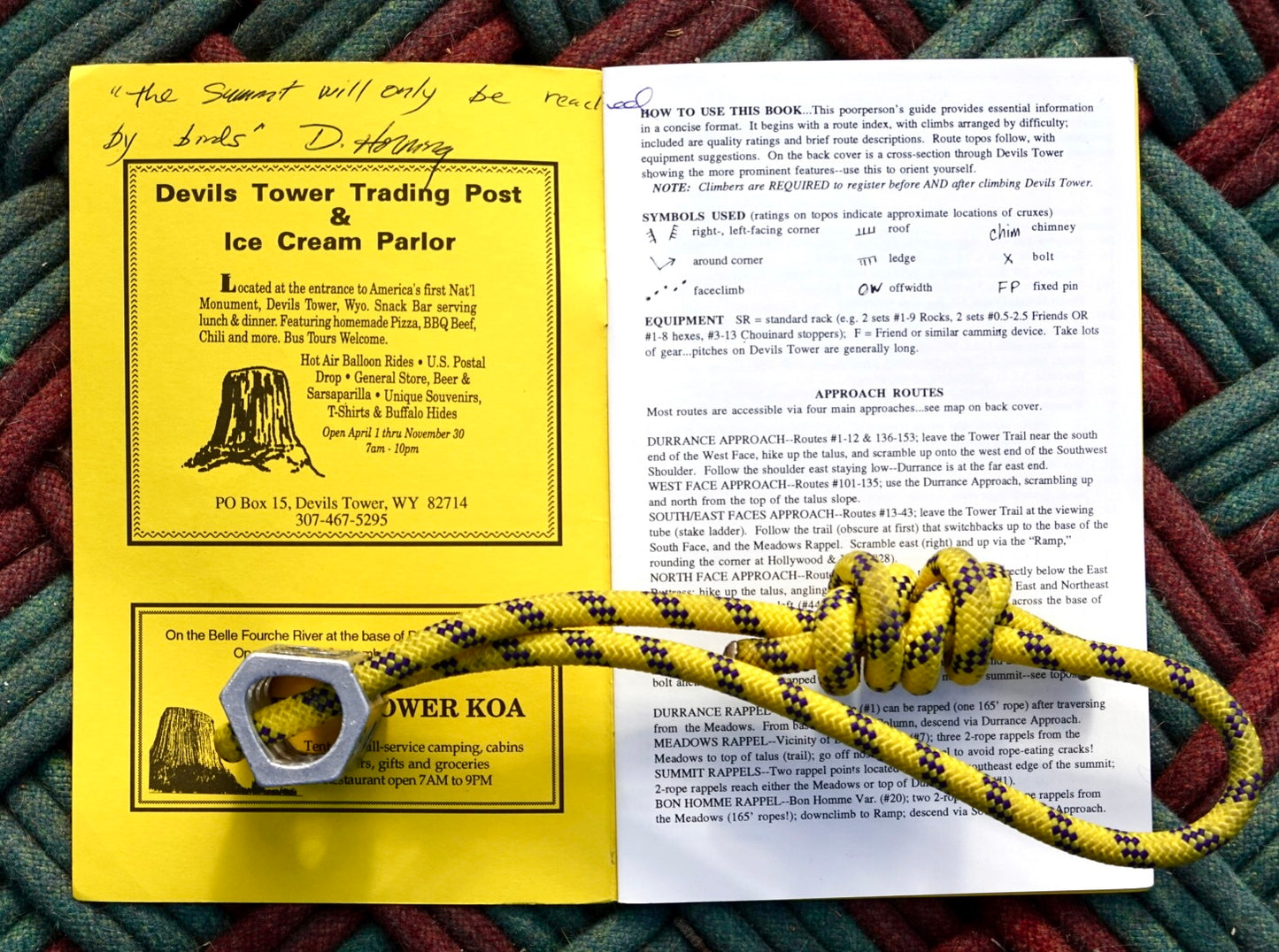 A Poorperson's Guidebook: Free Climbs of Devil's Tower by Dingus McGee & The Last Pioneer Woman (1995) (SIGNED)