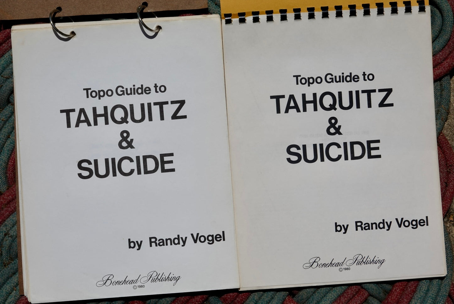 Topo Guide to Tahquitz & Suicide by Randy Vogel (1980)