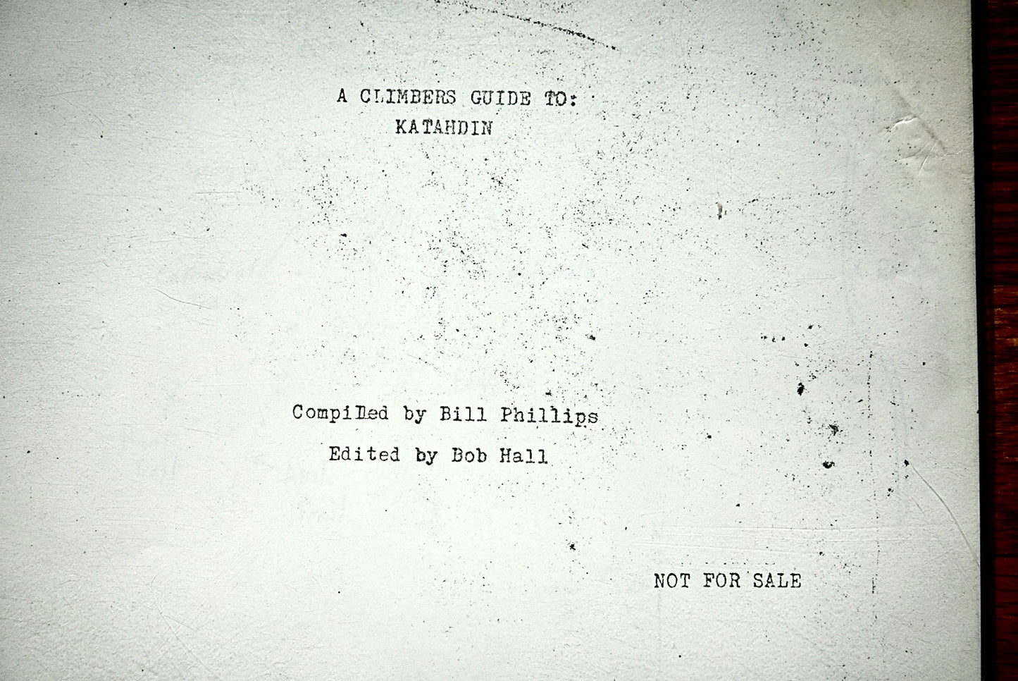 A Climber's Guide to Katahdin by Phillips & Hall (????)