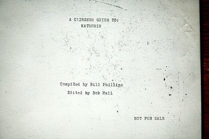 A Climber's Guide to Katahdin by Phillips & Hall (????)