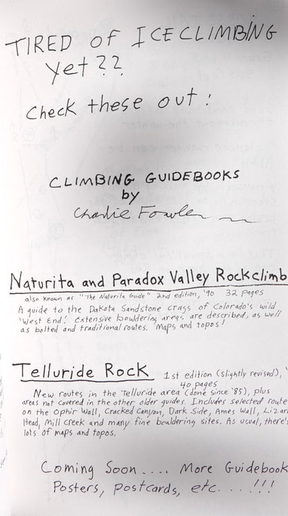 San Juan Ice Climbs by Charlie Fowler (1996)
