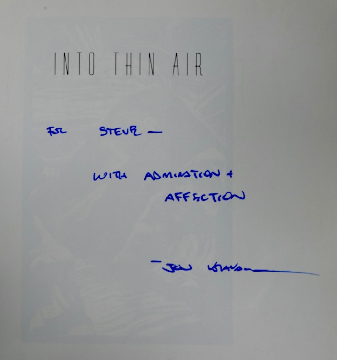 Into Thin Air by Jon Krakauer (SIGNED) (1998)