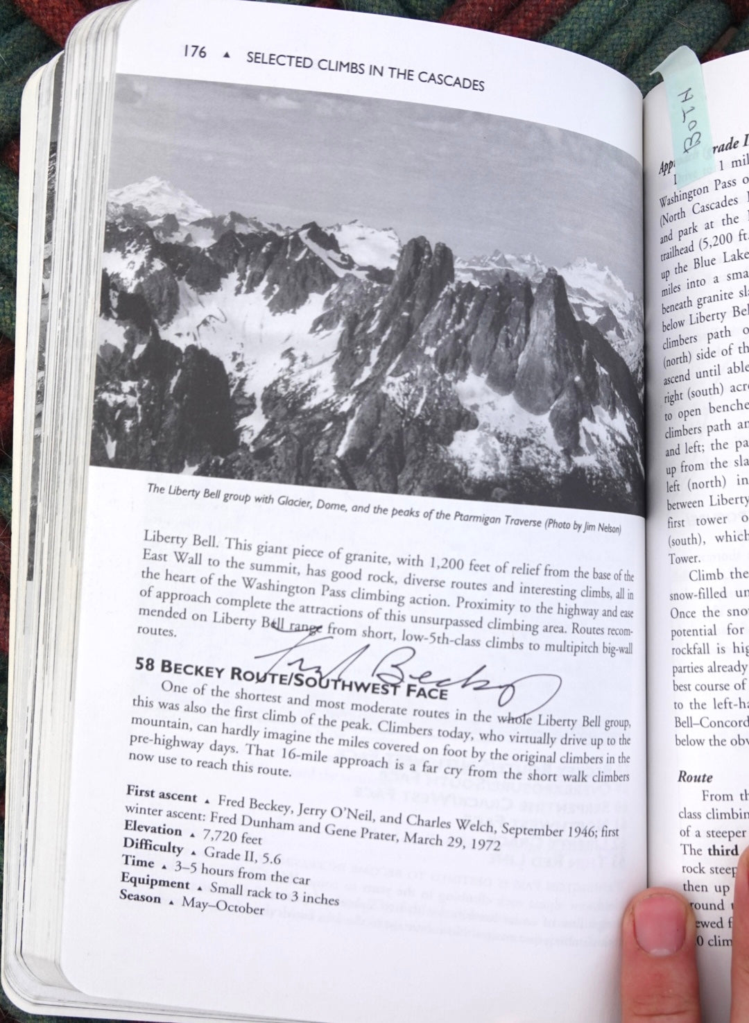 Selected Climbs in the Cascades by Nelson & Potterfield (1993) (SIGNED BY FRED BECKEY)