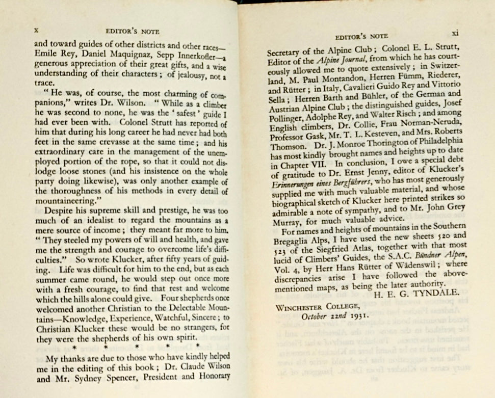 Adventures of an Alpine Guide by Christian Klucker (1932)
