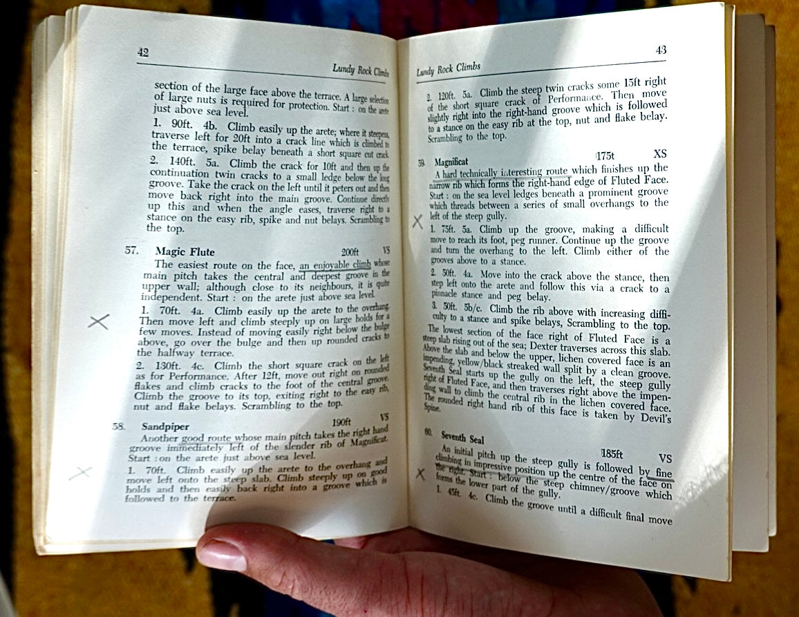 Lundy Rock Climbs by R.D. Moulton (1974)