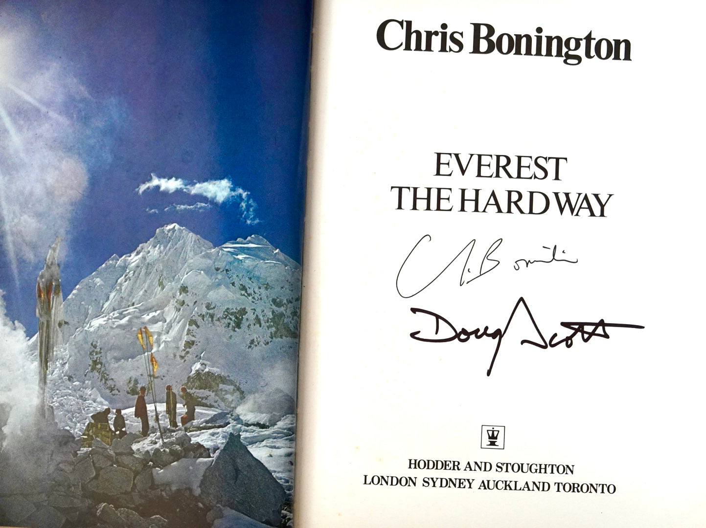 Everest: The Hard Way by Chris Bonington (1976) (SIGNED)