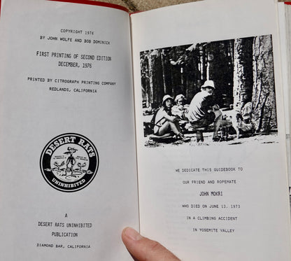 A Climber's Guide to Joshua Tree National Monument by Wolfe & Dominick (1976)