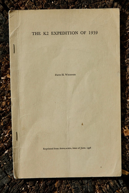 The K2 Expedition of 1939 by Fritz Wiessner (1956) (SIGNED)