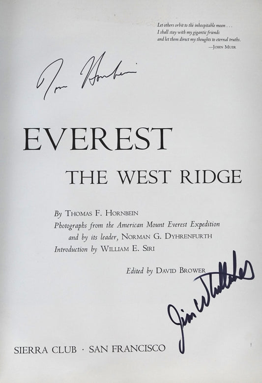Everest: The West Ridge 1st Edition (1965) (SIGNED)