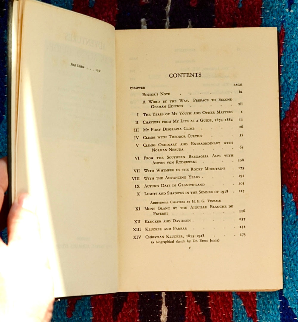 Adventures of an Alpine Guide by Christian Klucker (1932)