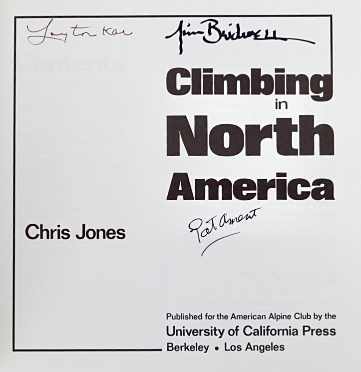 Climbing in North America by Chris Jones (SIGNED KOR, BRIDWELL, AMENT)