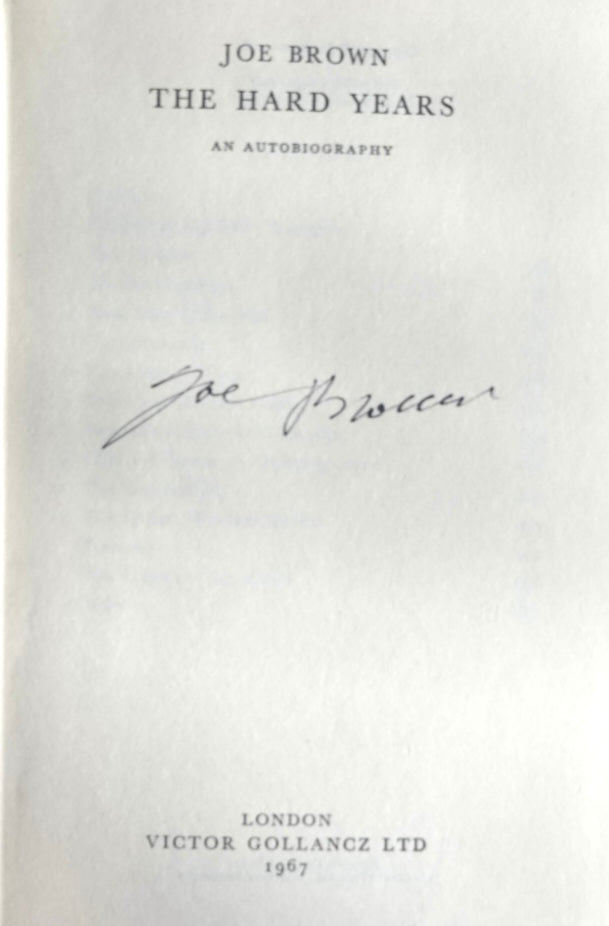The Hard Years by Joe Brown (1967) (SIGNED)