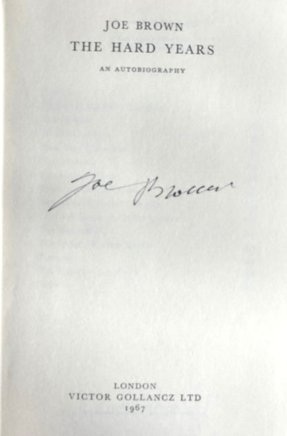 The Hard Years by Joe Brown (1967) (SIGNED)