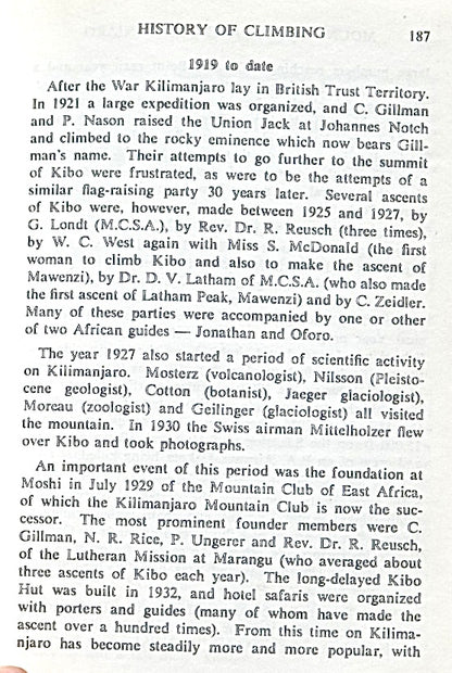 Guide Book to Mount Kenya and Kilimanjaro by Ian Reid (1963)